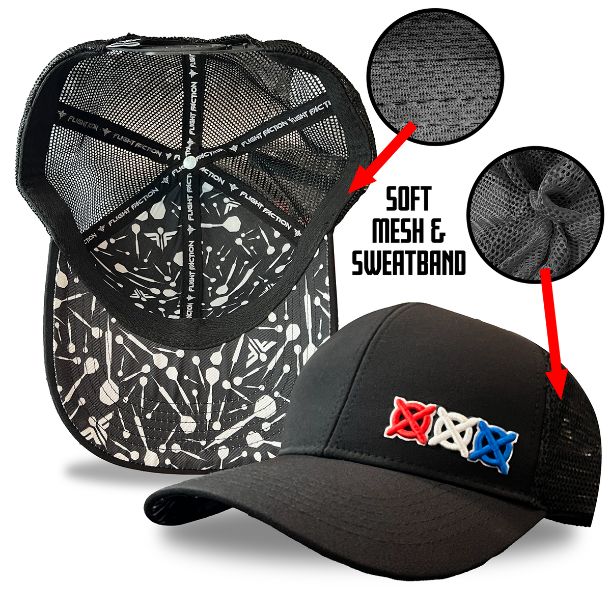 Snapback - Black - Flight Faction Performance Mesh Dart Hat