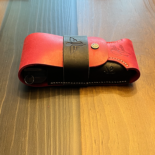 180 Dart Case - Cranberry &amp; Black (XL) -  Flight Faction Hand Made Leather Dart Case