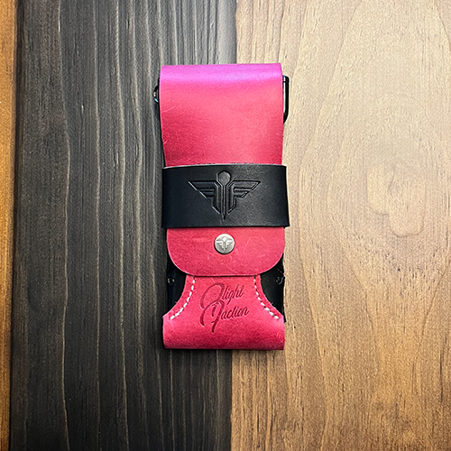 180 Dart Case - Cranberry &amp; Black (XL) -  Flight Faction Hand Made Leather Dart Case