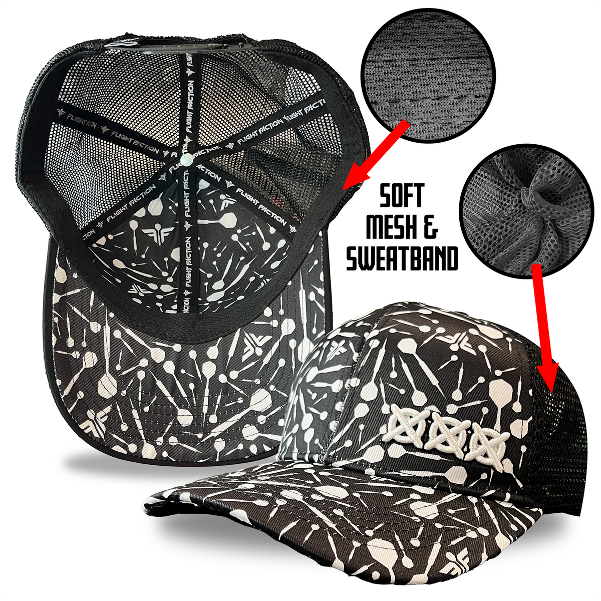 Snapback - Darts - Flight Faction Performance Mesh Dart Hat