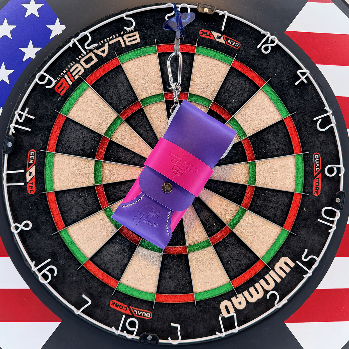 180 Dart Case - Purple & Pink (Standard) -  Flight Faction Hand Made Leather Dart Case