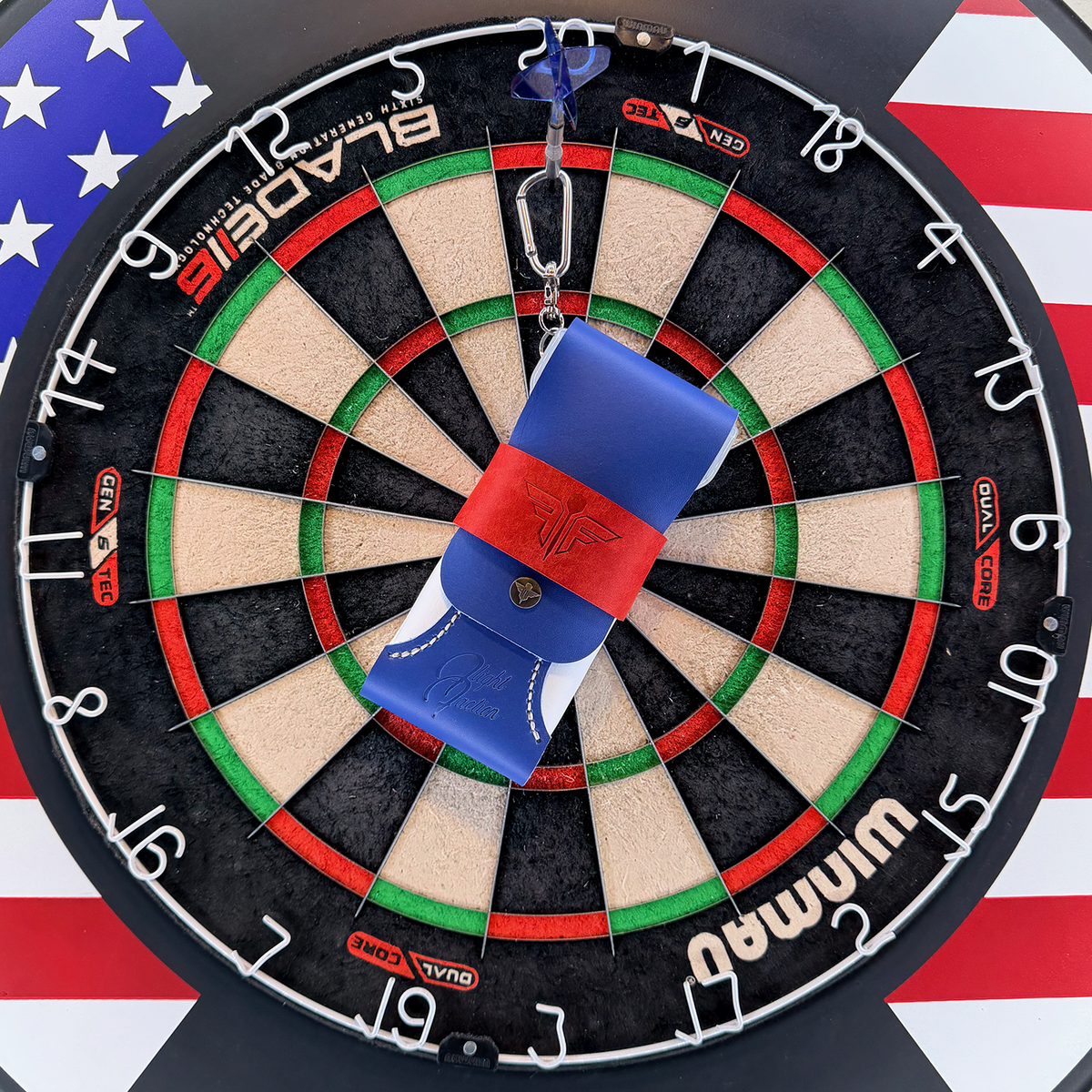 180 Dart Case - Red, White & Blue (Standard) -  Flight Faction Hand Made Leather Dart Case