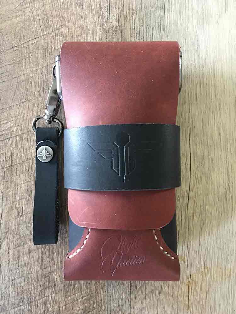 180 Dart Case - Chestnut & Black (Standard) - Flight Faction Hand Made Leather Dart Case